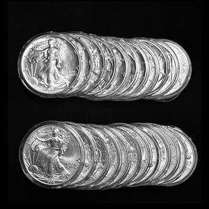 1986-2010 1oz Silver American Eagle 25-Coin Set BU In Capsules.